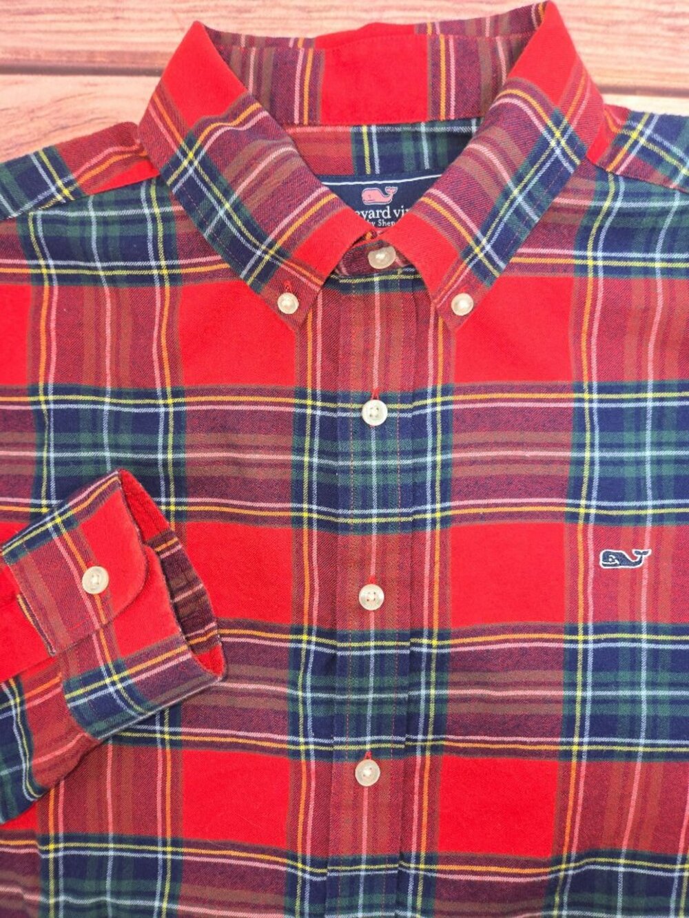 Vineyard Vines Slim Fit Plaid Button-Down Shirt Size Large